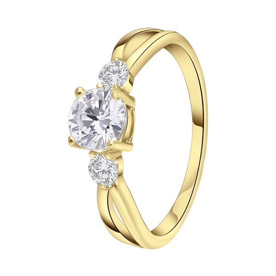 Bague en argent plaqué or avec zircone