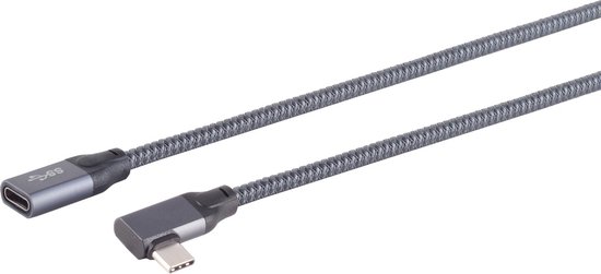 Câble USB S/CONN 13-56000 USB 3.2 Gen 2×2 0 USB C Grijs