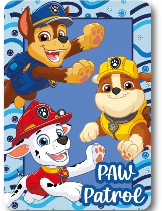Couverture polaire à carreaux Paw &lsquo; Patrouille Bay Buddies 100×140 cm