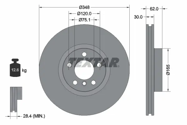Disque de frein TEXTAR 92160905