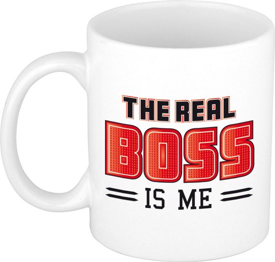 Bellatio Decorations Tasse cadeau pour votre patron – rouge – drôle – céramique – 300 ml – patron