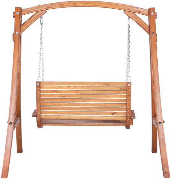 Beliani NOVARA – Canapé Swing – Couleur Bois Foncé – Bois Mélèze
