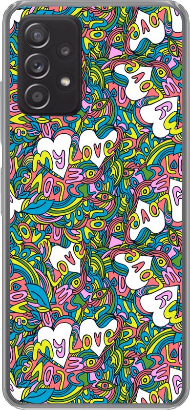 Coque Samsung galaxy a73 – Fille – Amour – Motifs – Amour – Fille – Kids – Enfants – Coque de téléphone en Siliconen