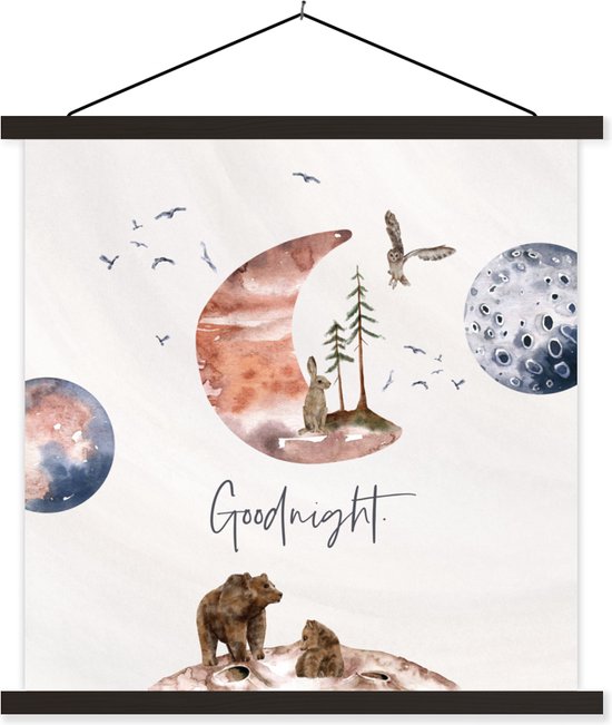 Décoration murale chambres d&rsquo;enfants – Peinture pour enfants – Citations – Bonne nuit – Proverbes – Enfants – Garçons – Filles – Enfant – Décoration murale chambre d&rsquo;enfant – 40×40 cm