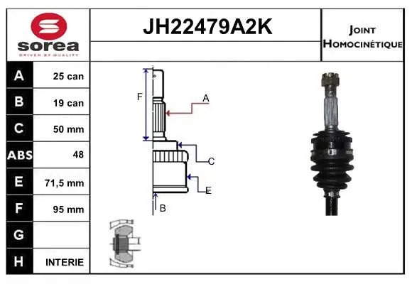 Jeu de joints, arbre de transmission SNRA JH22479A2K