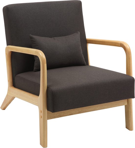 CLP Fauteuil Hibbing – Avec accoudoir adulte – Relax – Design – Rural – Tissu – marron