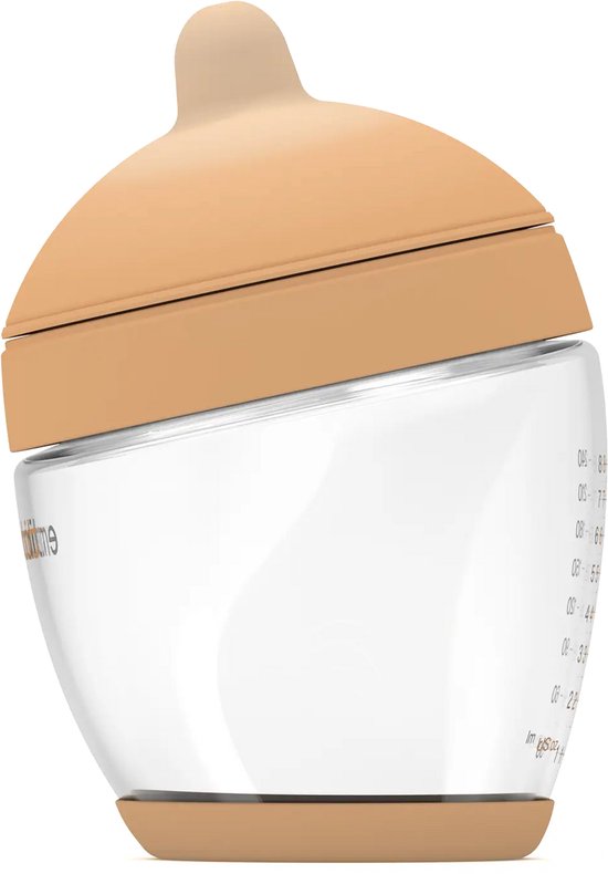Biberon Classic en Verre Emulait | Couleur: Light | Taille: 3 | 240 ml | Forme de sein | Allaitement naturel | anti-colique | sans BPA