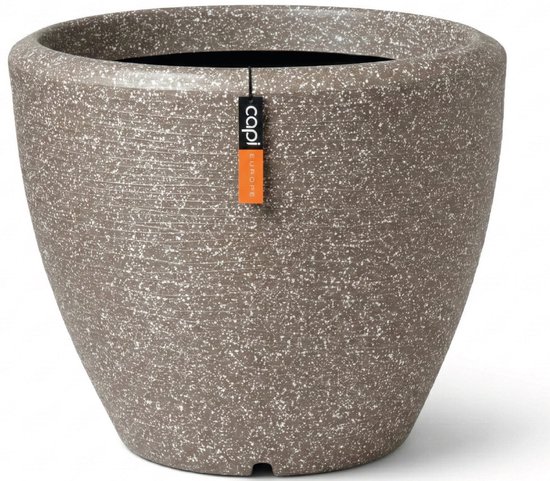 Capi Europe – Bloempot bol Arc Granite – 75×60 – Beige – Bloempot Pour l&rsquo;intérieur et l&rsquo;extérieur – Disponible en formats XL – Résistant aux chocs – 100% Recyclable – Garantie à vie – NBGS8034