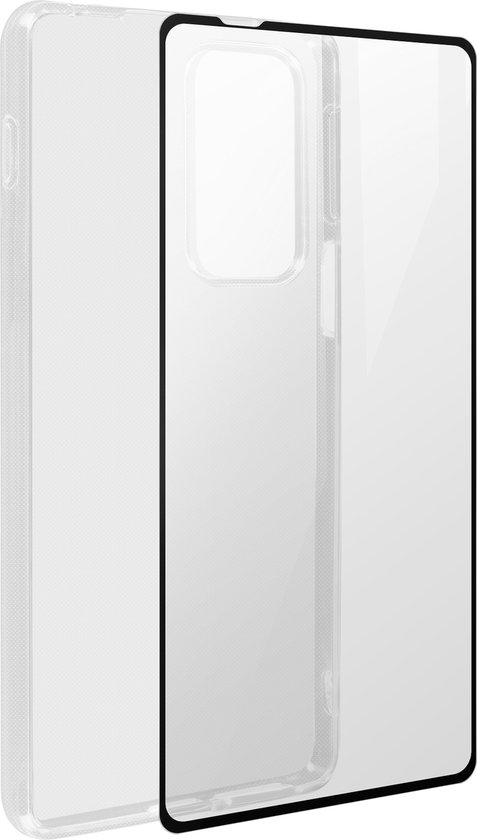 Coque adaptée pour Motorola Edge 20 Pro Siliconen + Glas Trempé 9H Zwart