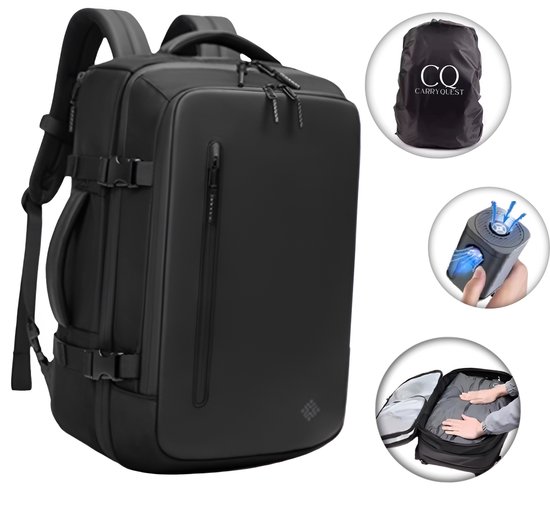 Avoir Avoir®-Sac à dos/Sac à dos sous vide – Sac de voyage/week-end-Ordinateur portable-Sac à dos- Bagage à main-Business – 46x32x15cm – 25-40L – Étanche – Zwart – Bol.com