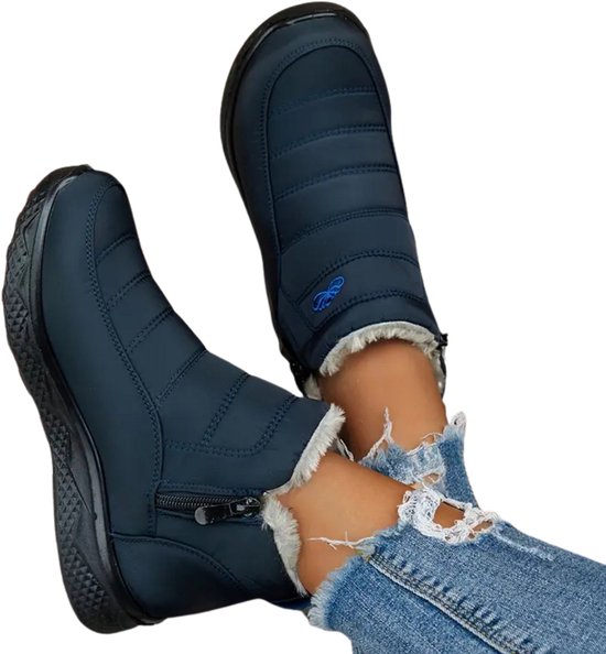 Bottes de Neige Nivard Femmes – Chaussures de Neige – Bottes de Neige – Sports d&rsquo;Hiver – Gadgets de Ski – Bleu Marine – Taille 42.5