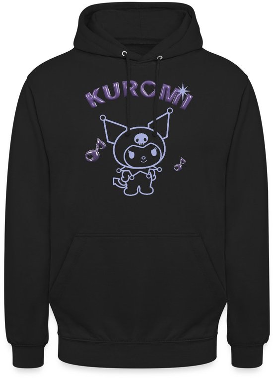 Design Kuromi Outline avec lettres chromées violettes