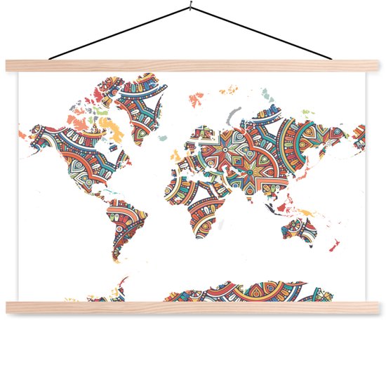 Décoration colorée sous forme d&rsquo;affiche textielposter mappemonde 60×40 cm