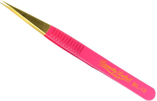 Brucelles Beauty Label – Pince à cils – BL-12 – Rose/ Or