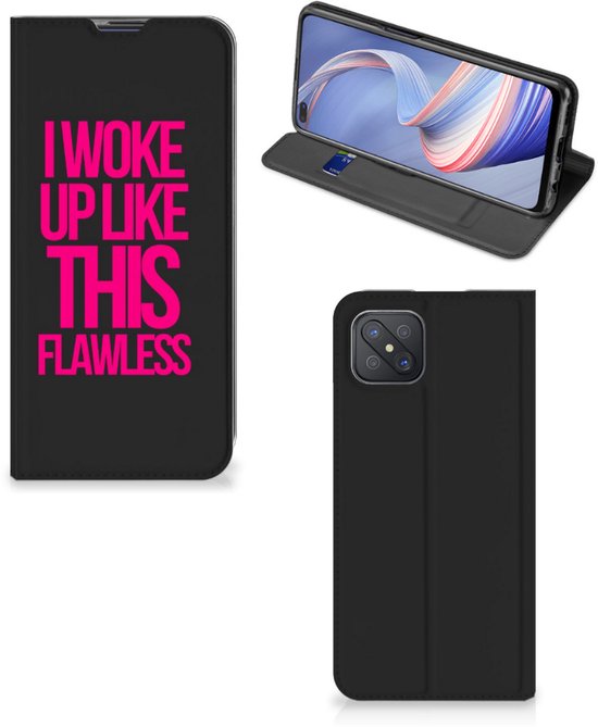 Bookcase avec citations OPPO Reno4 Z 5G Smart Cover Woke Up