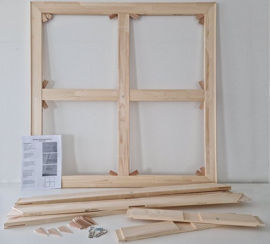 Châssis à toile large 65 mm avec traverses de renfort XXL Taille 165x180cm Châssis à toile en bois avec traverses pour cadre de châssis – cadre de châssis sans toile Cadre en bois pour toile ou tissu. Comprend des supports de montage