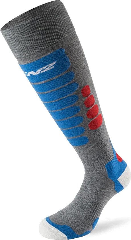 Chaussettes de ski Lenz Skiing 3.0 gris/rouge/bleu – taille 45-47