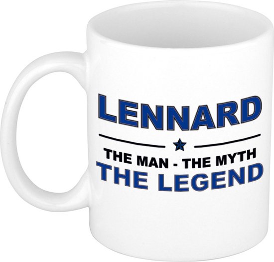 Cadeau nom Lennard – L&rsquo;homme, le mythe la légende tasse à café / tasse 300 ml – nom / noms tasses – cadeau pour anniversaire / fête des pères / retraite / succès / merci