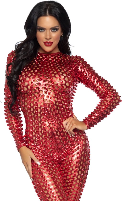 Catsuit métallique découpé au laser