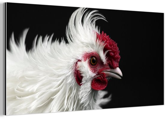 Décoration murale Métal – Peinture Aluminium Industriel – Kip – Vogel – Zwart – 120×60 cm – Dibond – Photo sur aluminium – Décoration murale industrielle – Pour le salon/chambre