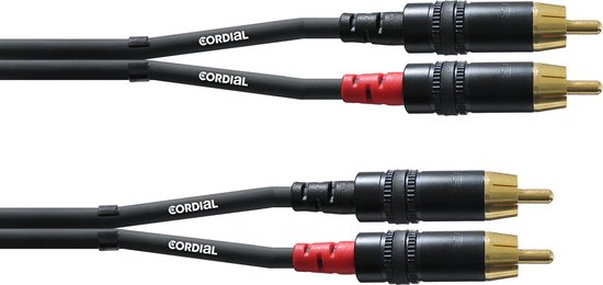 Cordial CFU 1.5 CC cable gender changer 2x Cinch Noir
