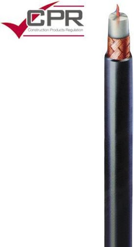 Câble coaxial – RG-59 – 75 Ohms – CPR – Ø 6.2mm – Zwart – 100m