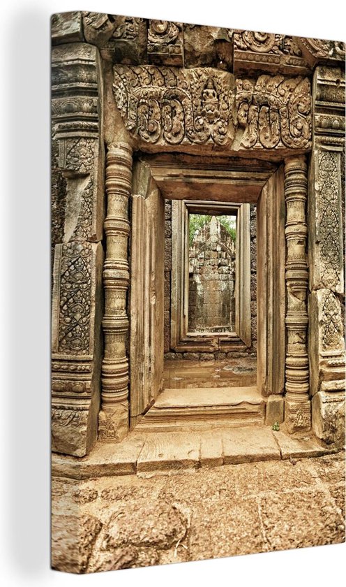 Entrée du temple du Bayon au Cambodge 20×30 cm – petit – Tirage photo sur toile (Décoration murale salon / chambre)