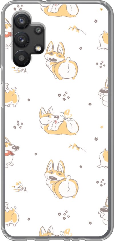 Coque Samsung Galaxy A32 5G – Motif – Corgi – Chien – Garçons – Filles – Enfants – Enfant – Coque de téléphone en Siliconen