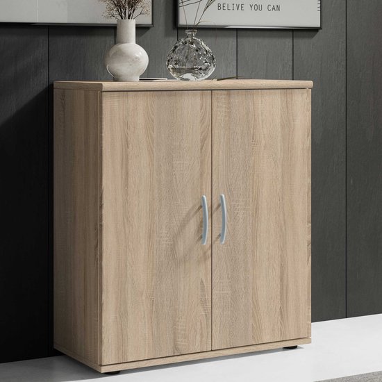 Commode Viviane 60cm avec 2 portes – chêne – Bega Consult – Armoires de salon – Brun – Panneaux de particules – Armoires de salon