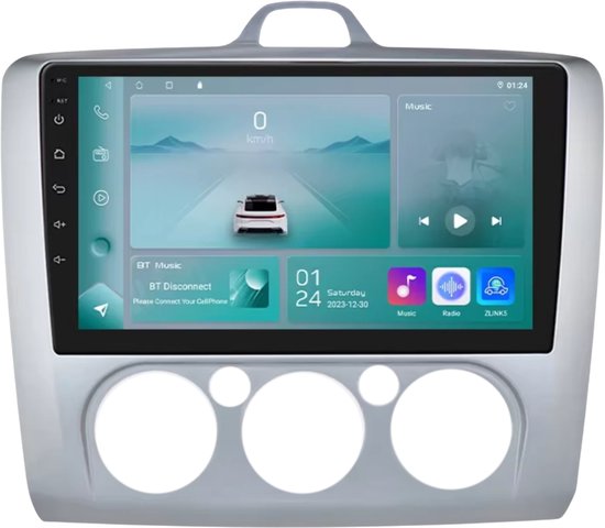 Autoradio avec Bluetooth et CarPlay pour Ford Focus Mk2/Mk3 (2004-2011) – Compatible Apple et Android – Système stéréo avec Navigation – 1 Go de RAM et 32 ​​Go de stockage
