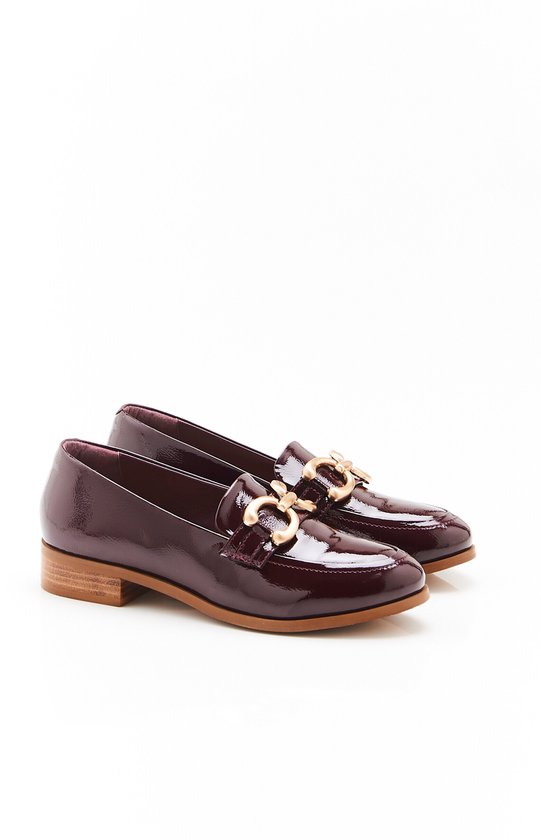 Damart – Mocassins avec chaîne en argent – Femme – Rouge – 39