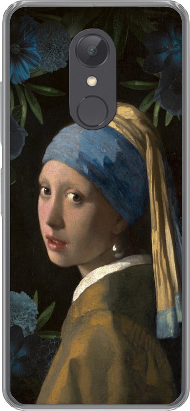 Coque Xiaomi Redmi 5 – Fille à la perle – Fleurs – Blauw – Coque de téléphone en Siliconen