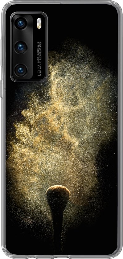 Coque Huawei P40 – Poudre GoudOr sur Fond Noir – Coque de Téléphone en Siliconen