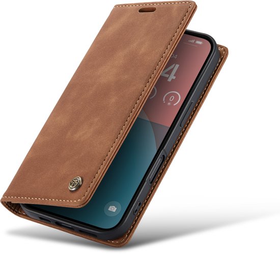 Étui Casemania pour Apple iPhone 17 Pro – Marron Sienna – Bookcase fin avec porte-cartes – Étui portefeuille fin – Marron