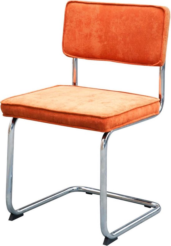 Chaise de salle à manger côtelée Lisomme Anne – Orange