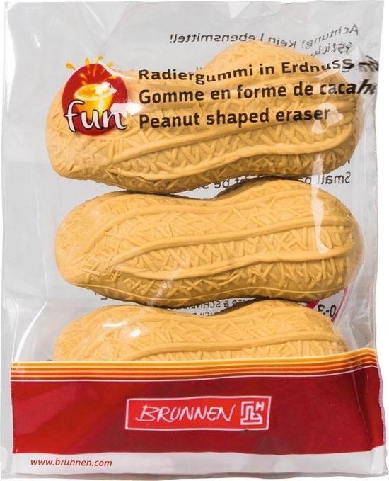 Brunnen Gum Peanut 4 X 1,5 Cm Junior Brown 3 Pièces