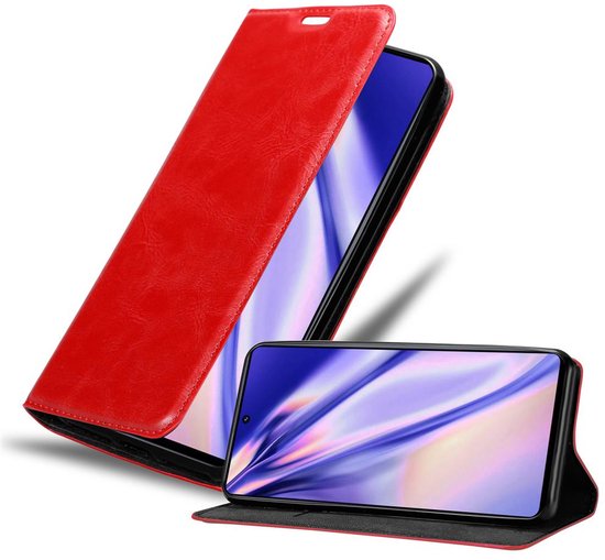 Étui Cadorabo pour Samsung Galaxy M51 en APPLE RED – Étui de protection avec fermeture magnétique, fonction support et fente pour carte Book Case Cover Etui