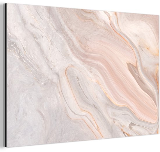 Décoration murale Métal – Aluminium – Marbre – Motif – Pastel – Abstrait – 120×80 cm