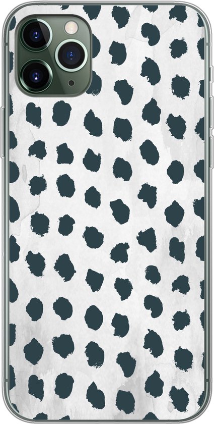Coque iPhone 11 Pro Max – Pois – Zwart – Marbre – Coque de téléphone en Siliconen