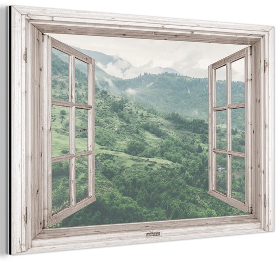 Décoration murale Métal – Aluminium Peinture Industriel – A travers – Berg – Bois – 60×40 cm – Dibond – Photo sur aluminium – Décoration murale industrielle – Pour le salon / chambre