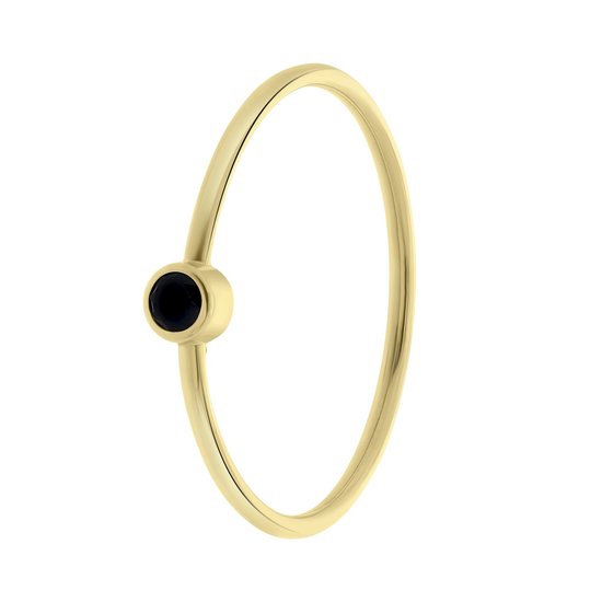 Bague en or jaune 14K avec pierre précieuse spinelle noire