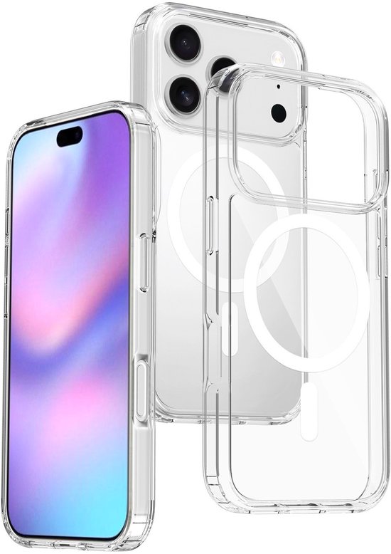Convient pour iPhone 17 étui scrub skin 2 en 1 protection contre les chutes, modèle transparent avec aspiration magnétique