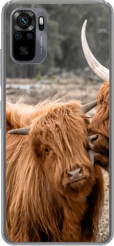Étui de téléphone adapté à l’étui Xiaomi Redmi Note 10 Pro – Highlander écossais – Amour – Portrait – Étui de téléphone en Siliconen