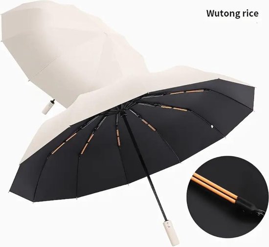 Bovista Parapluie Tempête Moderne – Pliable – Parapluie Coupe-Vent – Résistant aux Tempêtes – Extensible Automatiquement – Parapluie – Extensible – Beige