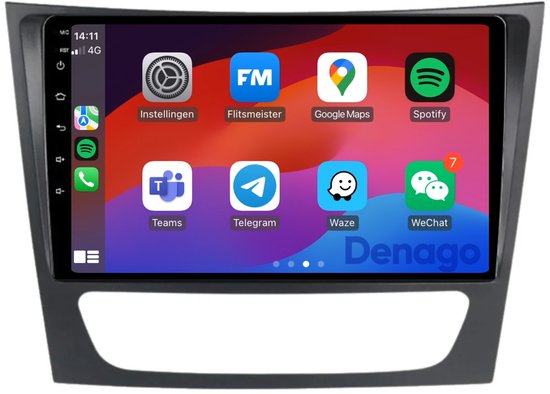 Autoradio CarPlay compatible Mercedes Classe G | 2005 à 2010 | Android 13 | Apple CarPlay & Android Auto sans fil | 2 Go + 32 Go | Processeur QuadCore | Denago DNG-A368 | Modèle 2025 | 2005 2006 2007 2008 2009 2010 | Bluetooth & Wifi