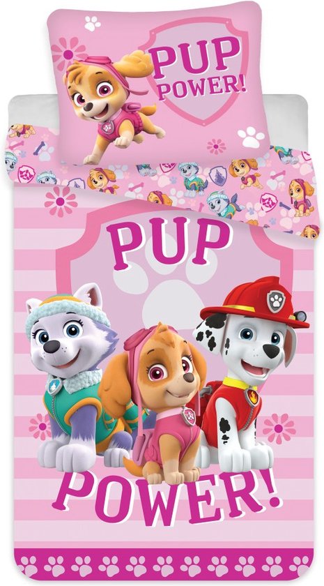 dekbedovertrek Paw Patrol Pup Power 140 × 200 cm, 70 × 90 cm