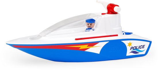 Bateau de police speelgoed Lena avec pompe et fonction de pulvérisation d&rsquo;eau.