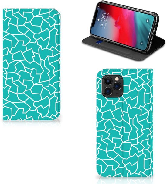 Design de la Bookcase iPhone 11 Pro Cracks Blue