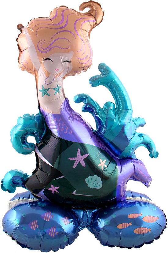 Ballon aluminium sur pied – Sirène – 55 x 80 cm