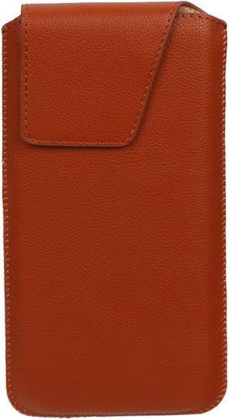 BestCases.nl Huawei Ascend Y511 – Housse / étui universel en cuir avec insert modèle 1 – Marron Medium